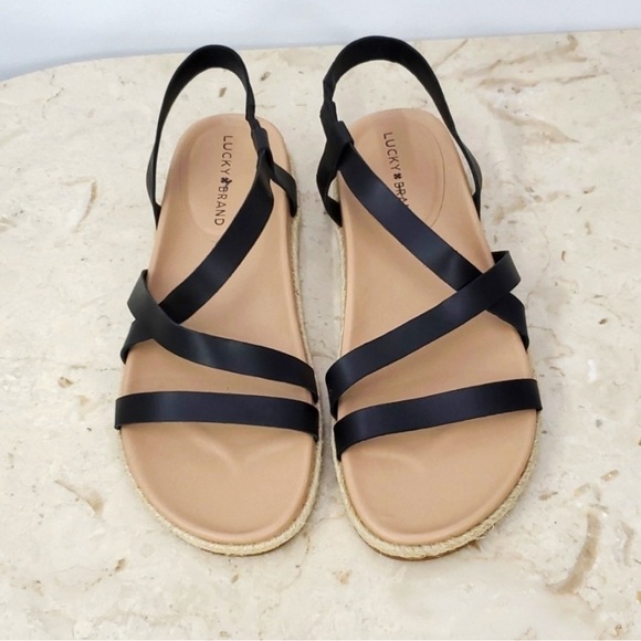 🆕️ New Lucky Brand Darli Slingback Sandal, Size 6.5 Dusty Sand Leather - Picture 7 of 9